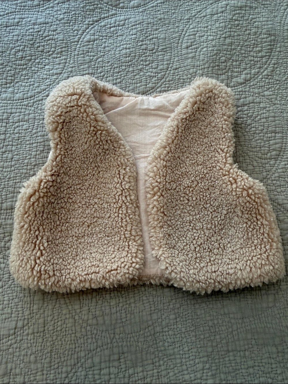 Kids Cream Sherpa Vest - Unbranded